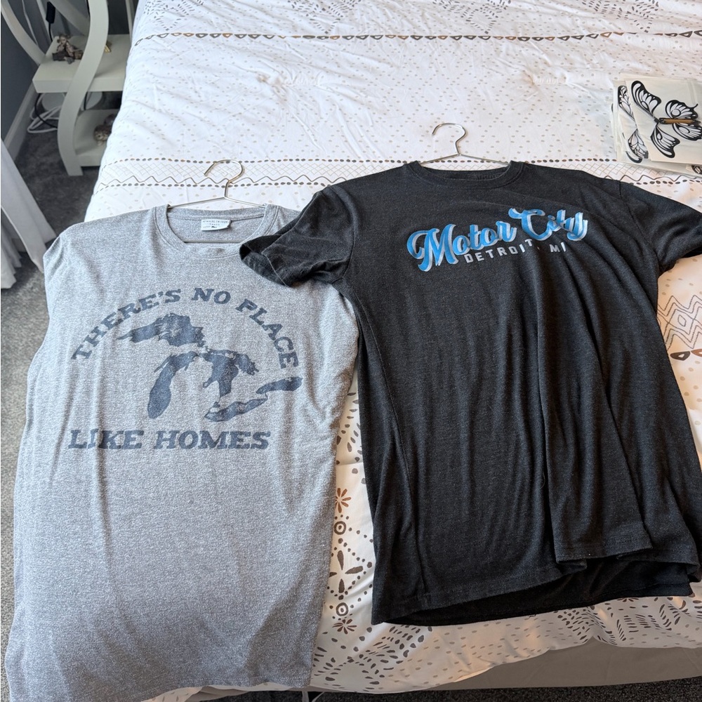 Gray and Black Graphic Tees - Women's Short Sleeve